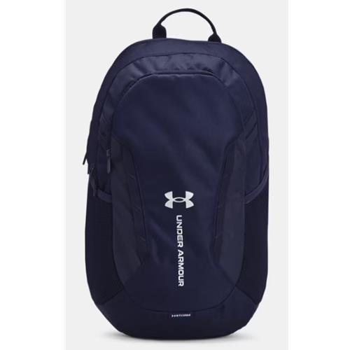 Under Armour Hustle 6.0 Team Backpack Midnight Navy, Metallic Silver 1384673-410